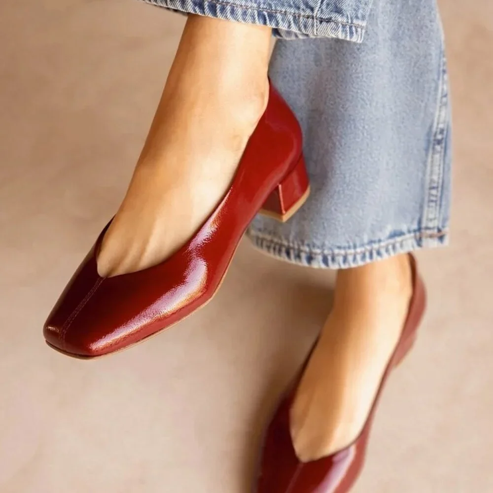 Bobbies Paris Size 40 (9us) Zélie low heel pumps in Cherry Gloss - NEW IN BOX - Picture 2 of 7